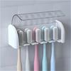 Suction Cup Toothbrush Holder, Wall Mounted Bathroom Organizer, Waterproof Toothbrush Storage with Lid, Plastic Toothbrush Stand for Bathroom