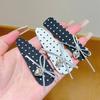 Elegant Bow BB Clip Side Parting Polka Dot Polka Dot Clip Versatile Design French Hair Clip Fashion Accessories