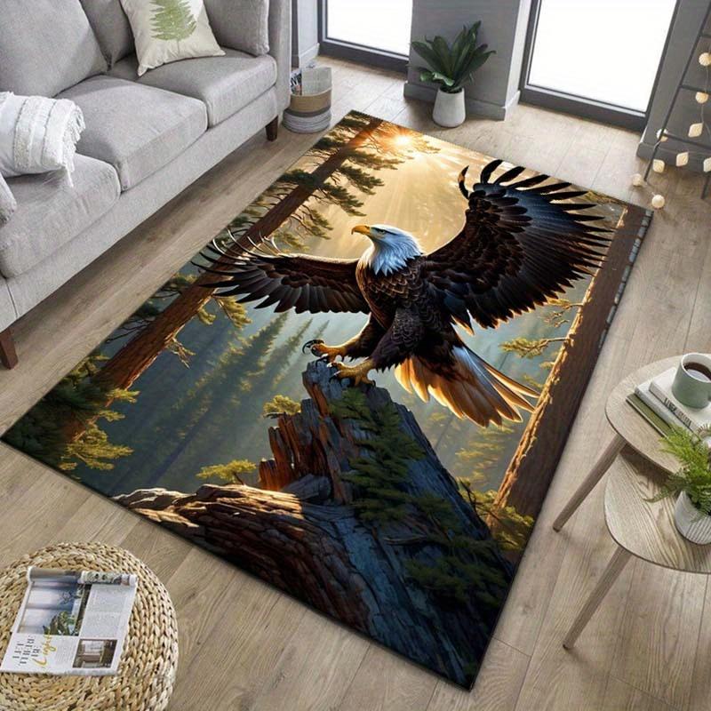 

3D Ковер с принтом взлетающего орла - нескользящий полиэстеровый коврик для стула, украшение интерьера гостиной, спальни 50x80cm