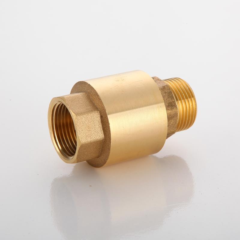 All-Copper 1-Inch Vertical Spring Check Valve with Male/Female Threads, One-Way Backflow Preventer for Water Pipes and Meters.