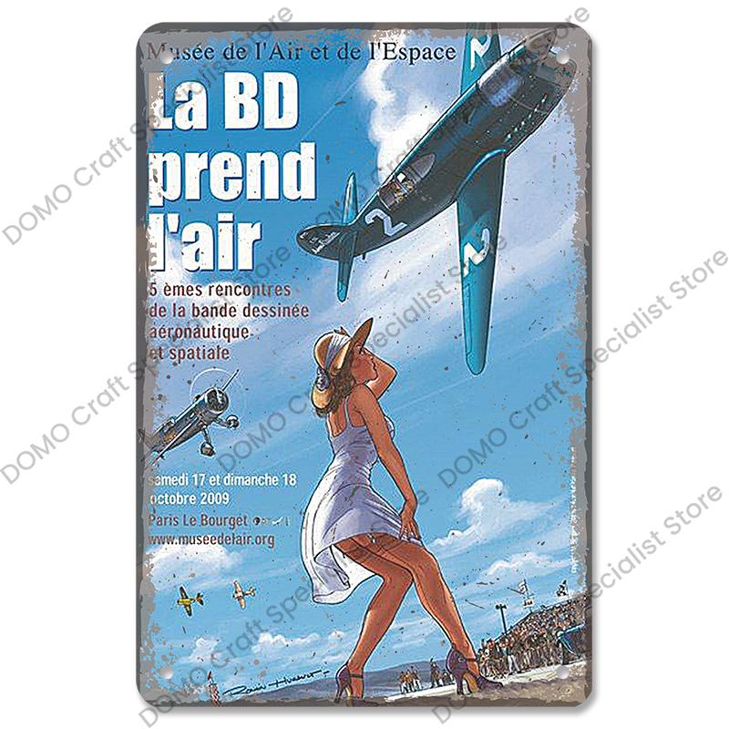Airplane Poster Metal Tin Signs Vintage Model Plane Meeting Aerien Metal Plate Wall Decor Bar Club Garage Home