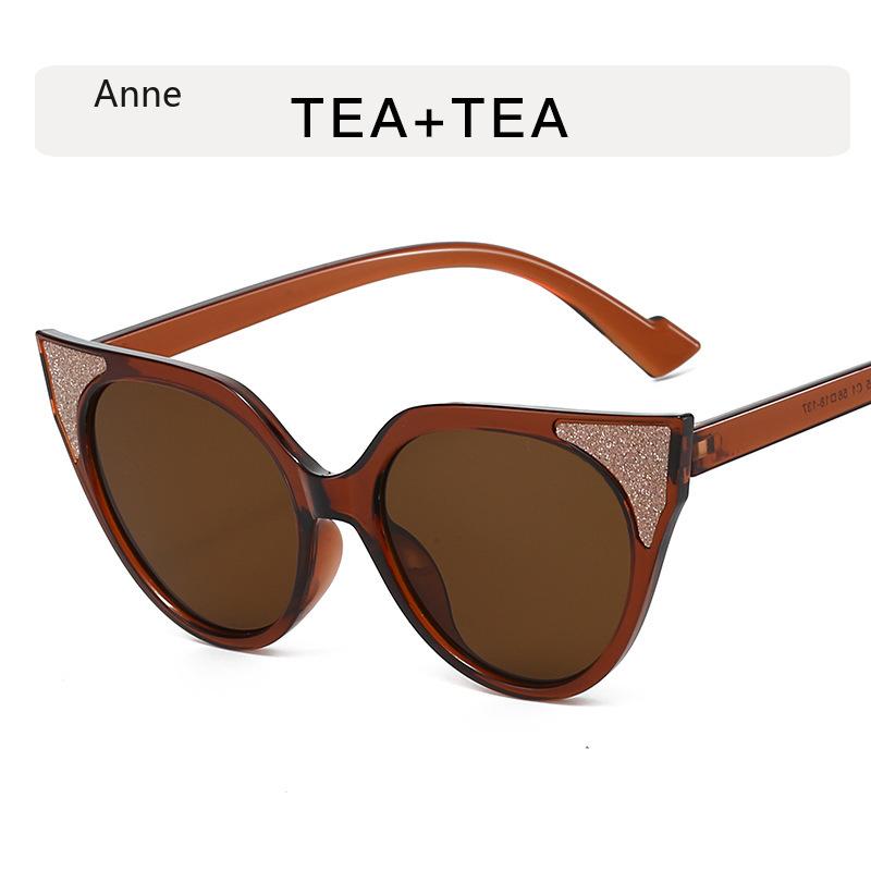 Cat Eye Sunglasses Women  Retro Design Elegant Ladies Half Frame Fashion Italy Sunglasses Female Vintage Eyewear Big