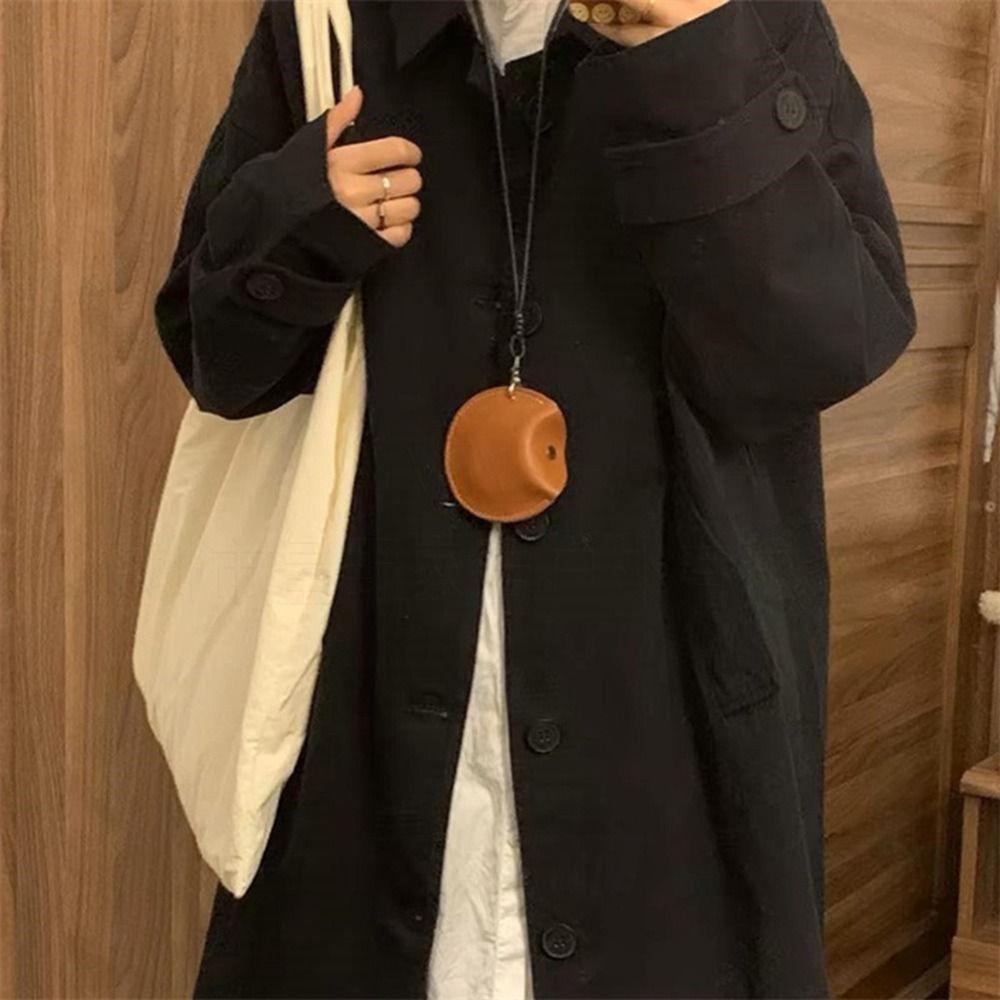 Pendant Long Leather Pull-out Key Bag Sunglasses Headphone Clip Magnetic Leather Necklace  Women