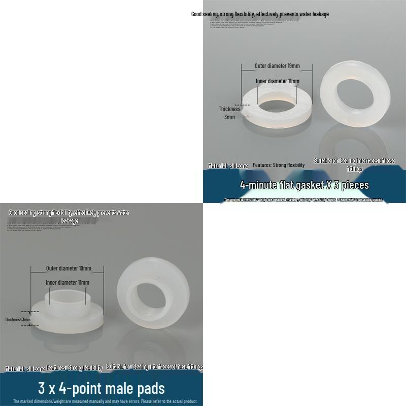 Silicone Rubber Gasket for Water Heater Inlet Pipe: Flat Washer & Corrugated Pad