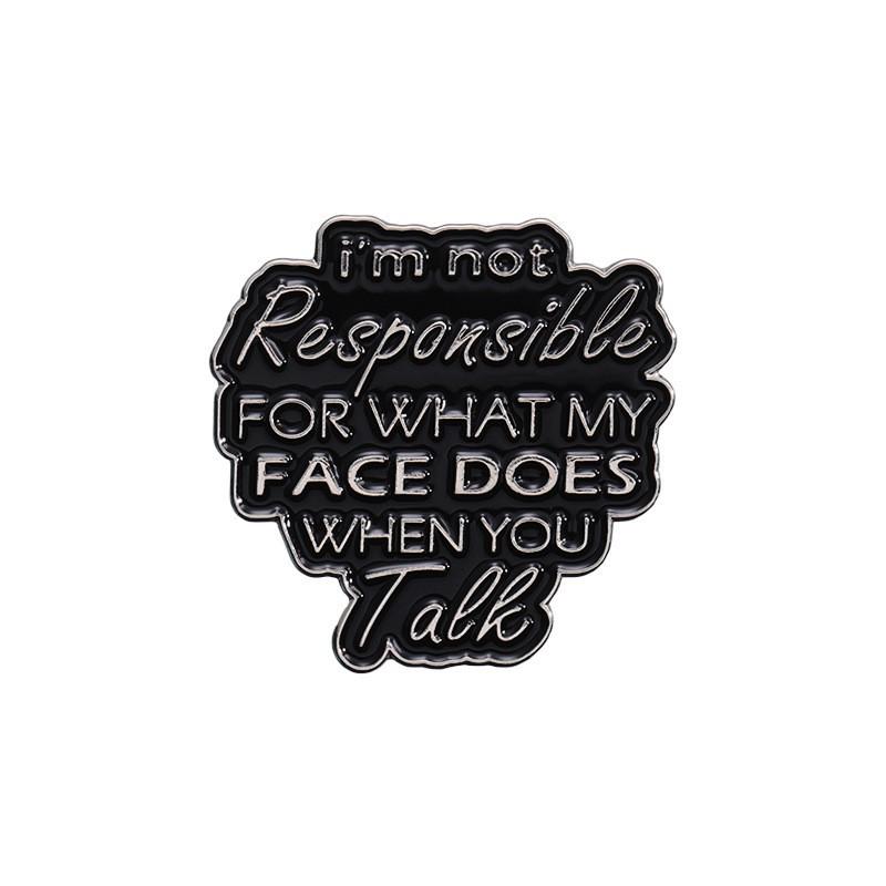 Hobby English Inspirational Quote Brooch: Motivational Geometric Metal Badge Collection