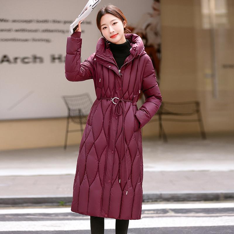 Autumn Winter Thicken Warm Parka Women Casual Solid Color Big Pocket Slim Long Jackets Outwear