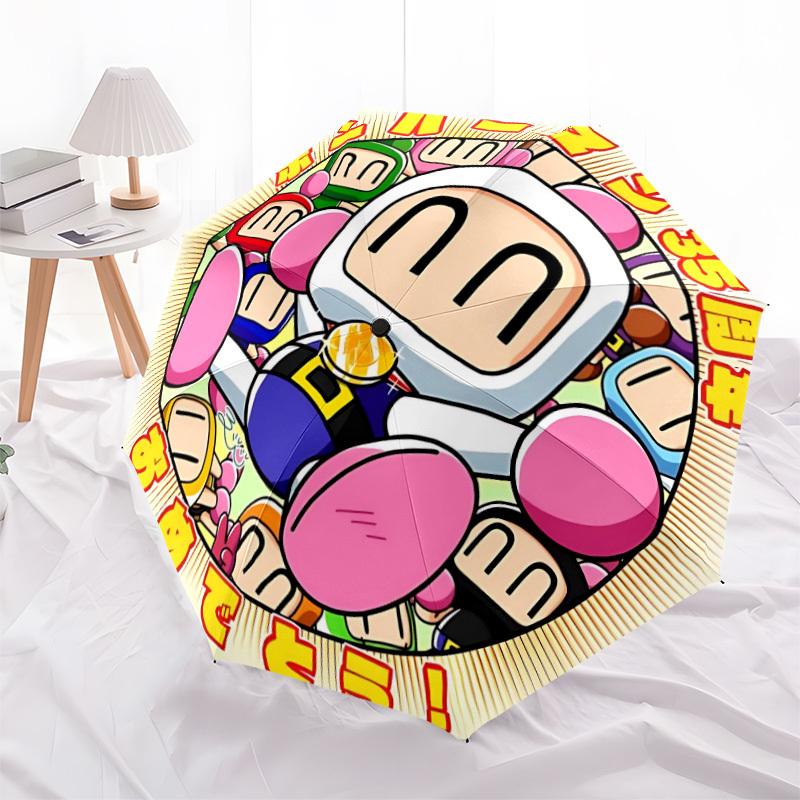 1 ks Bomberman Výroční Automatický Deštník Otevírací/Zavírací - Kompaktní Cestovní Deštník, Perfektní pro Ženy a Muže - Ideální Dárek k Narozeninám/Vánocům, 191