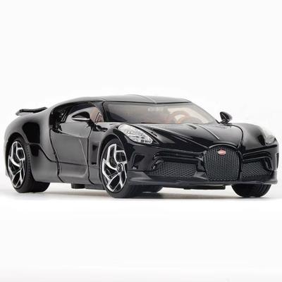 1/32 Bugatti La Voiture Noire Autíčko pro děti JKM Odlévaný kov Super Sport Miniaturní model Zvuk a světlo Sběratelský dárek pro chlapce