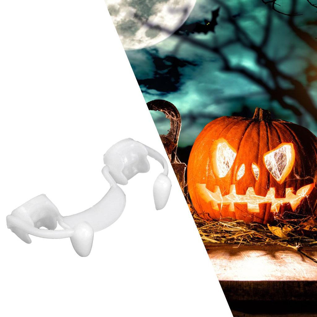 Fangs, Halloween Retractable Silicone Horrifying Reusable Scary Costume Decoration False for Party,