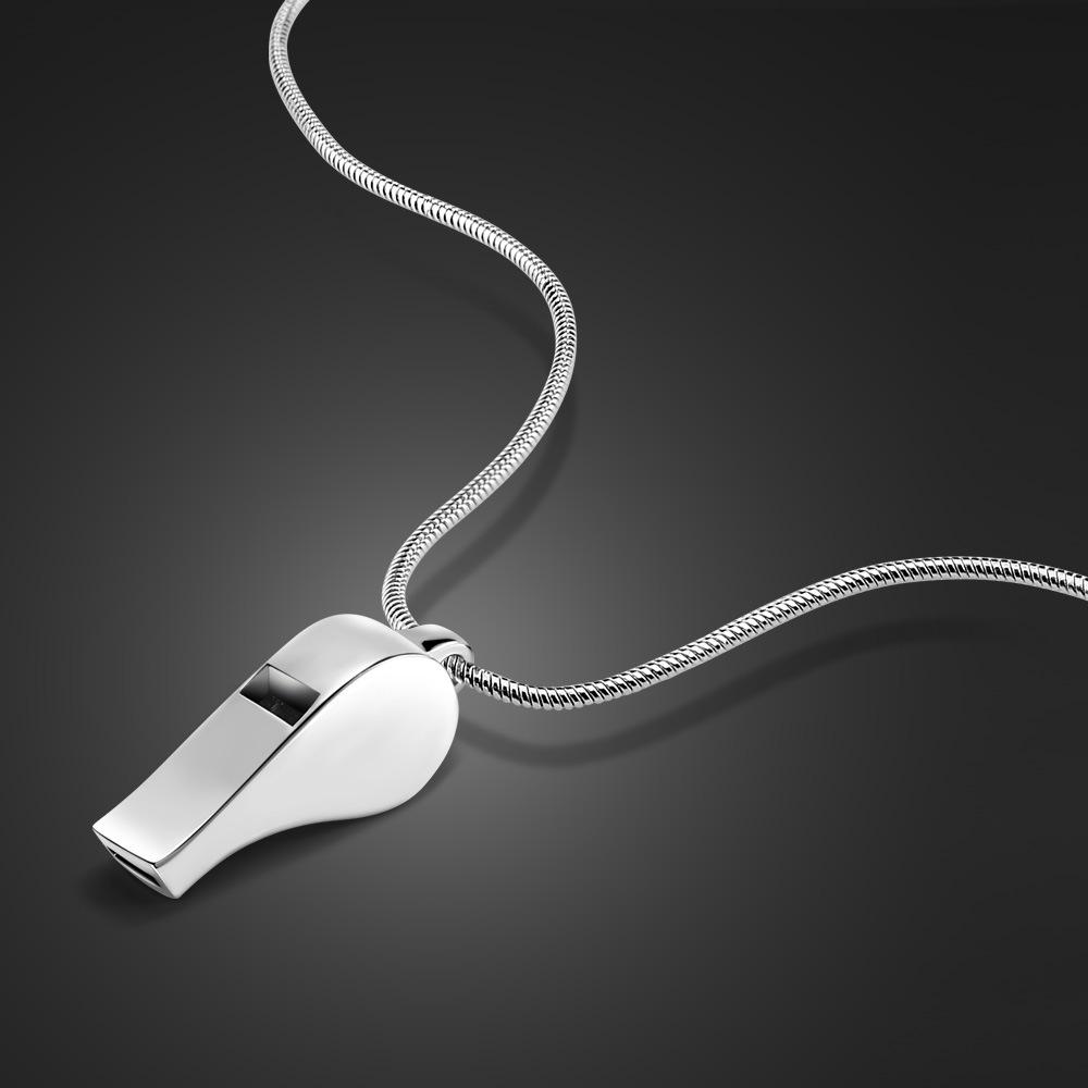 

Creative Whistle Pendant Necklace Men S And Women S Couple Snake Bone Chain Electroplated Rhodium Gold Jewelry Now 56CM