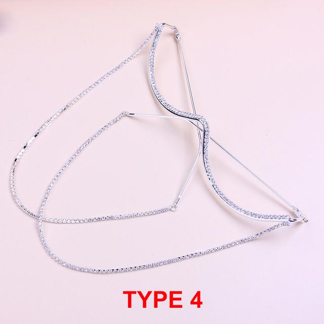 Stonefans New Luxury Tassel Glasses Chains Frames Vintage Crystal for Women Girls Fashion Body Chain Harness Jewelry Decoration