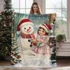 Christmas vintage snowman digital-printed polyester Bedroom velvet flannel cover blanket Fleece sofa cover blankets for beds