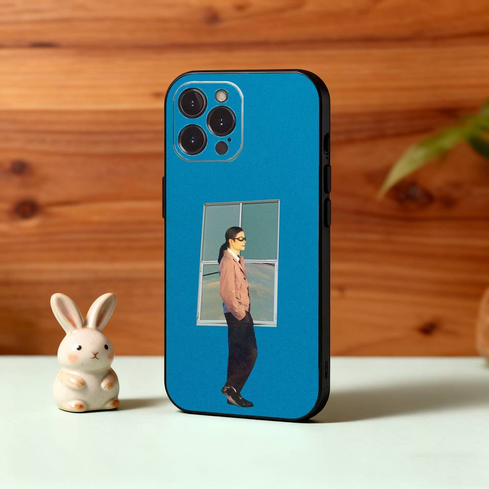 1-1pc S-Singer Michael Jackson Phone Case For iPhone17,16,15,14,13,12,Plus,Pro Max, 5G Others Soft Black Cover