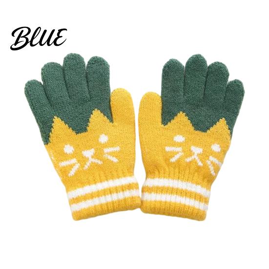 Toddler Knit Gloves Cozy Thick Pair Kids Lining 1 with Velvet Winter Gloves Lined Mittens
