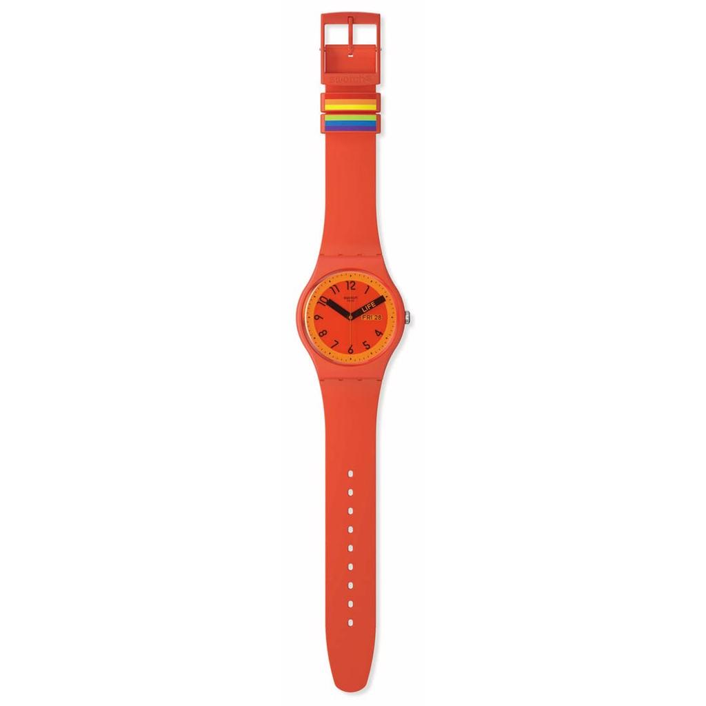 Swatch PROUDLY RED NEW GENT SO29R705 Red Wristwatch,