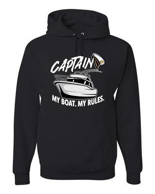 Captain My Boat My Rules Funny Boating Nautical  Hoodie Sweatshirt