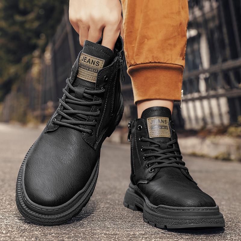 Новое поступление Боковая молния для мужчин Мотокроссовые ботинки Натуральная кожа — фото 5