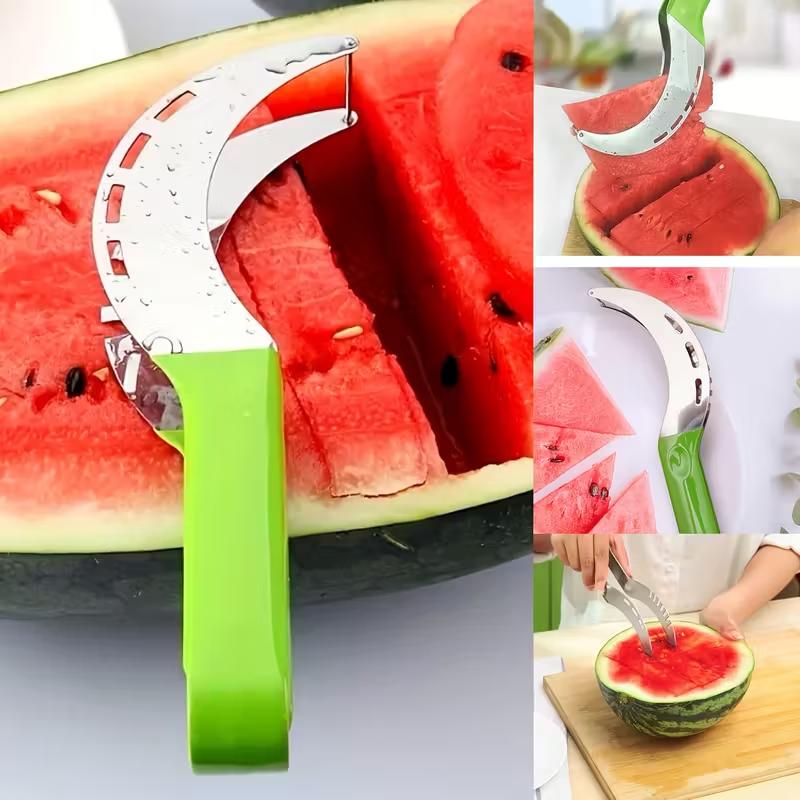 Fruchtschneider, Edelstahl, multifunktionales Sandkegelmesser, Hakenklinge, geeignet für Wassermelone und Pitaya