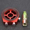 Oil Filter Sandwich Plate Thread Adapter,Universal Aluminum Oil Filter Cooler Sandwiched Plate Oil Pressure Temp Gauge Adapter Kit