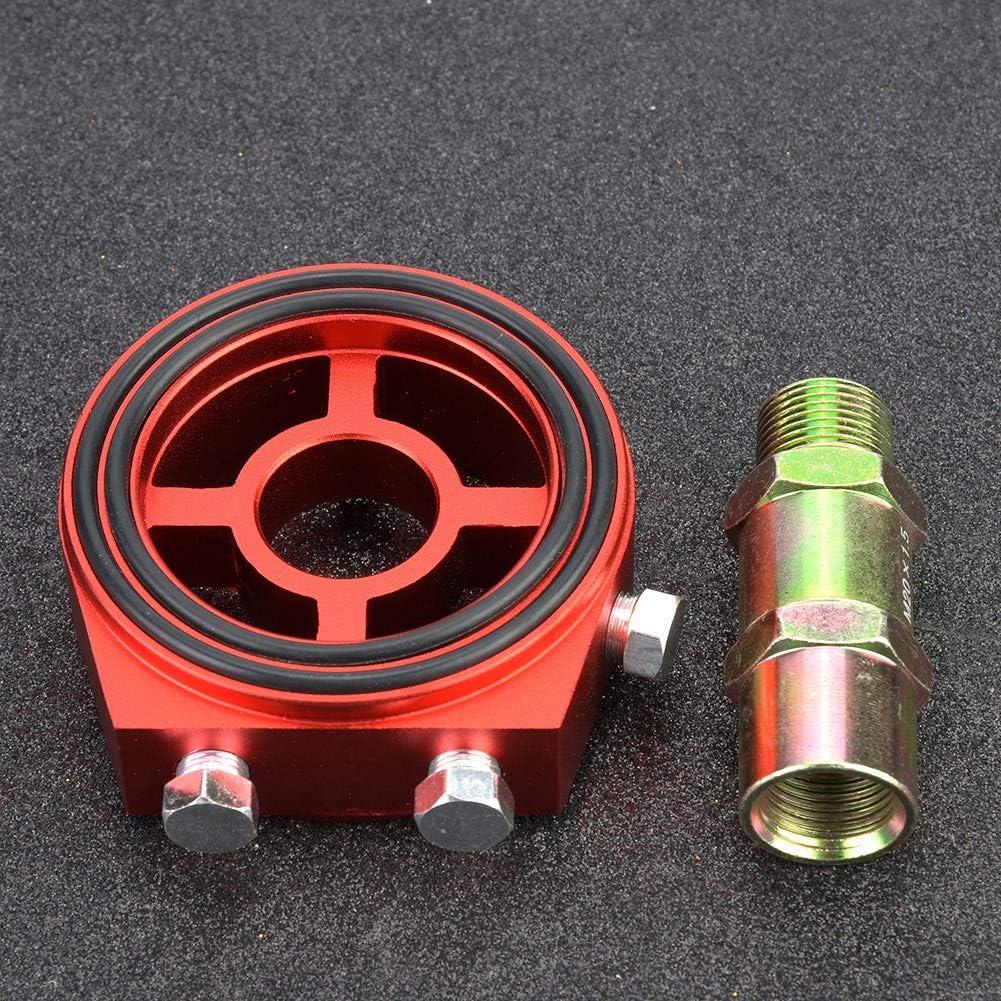 Oil Filter Sandwich Plate Thread Adapter,Universal Aluminum Oil Filter Cooler Sandwiched Plate Oil Pressure Temp Gauge Adapter Kit