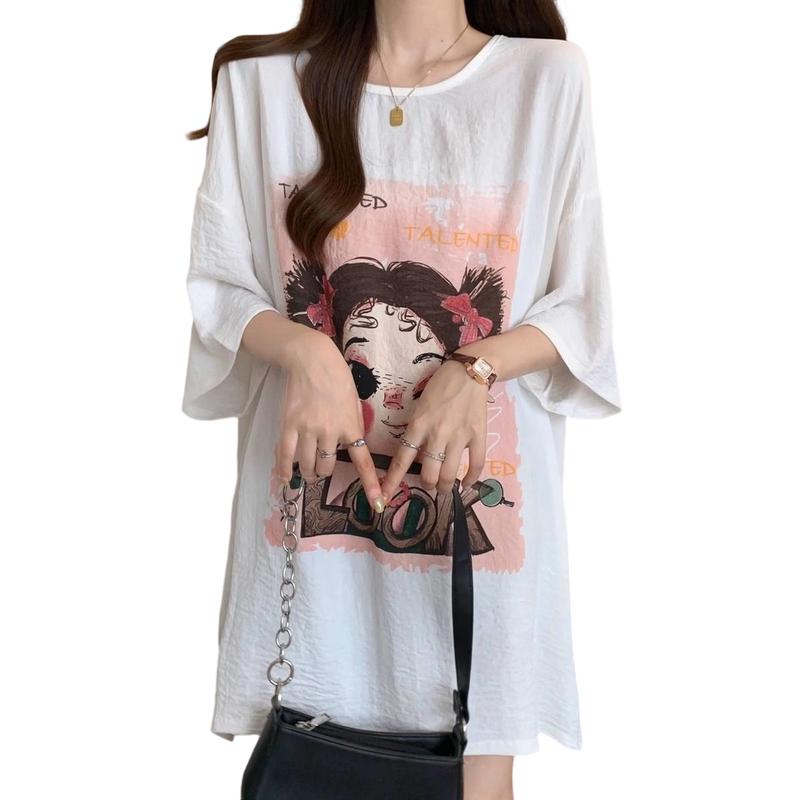La Chapelle Women s Cartoon Print Short Sleeve T-shirt XL