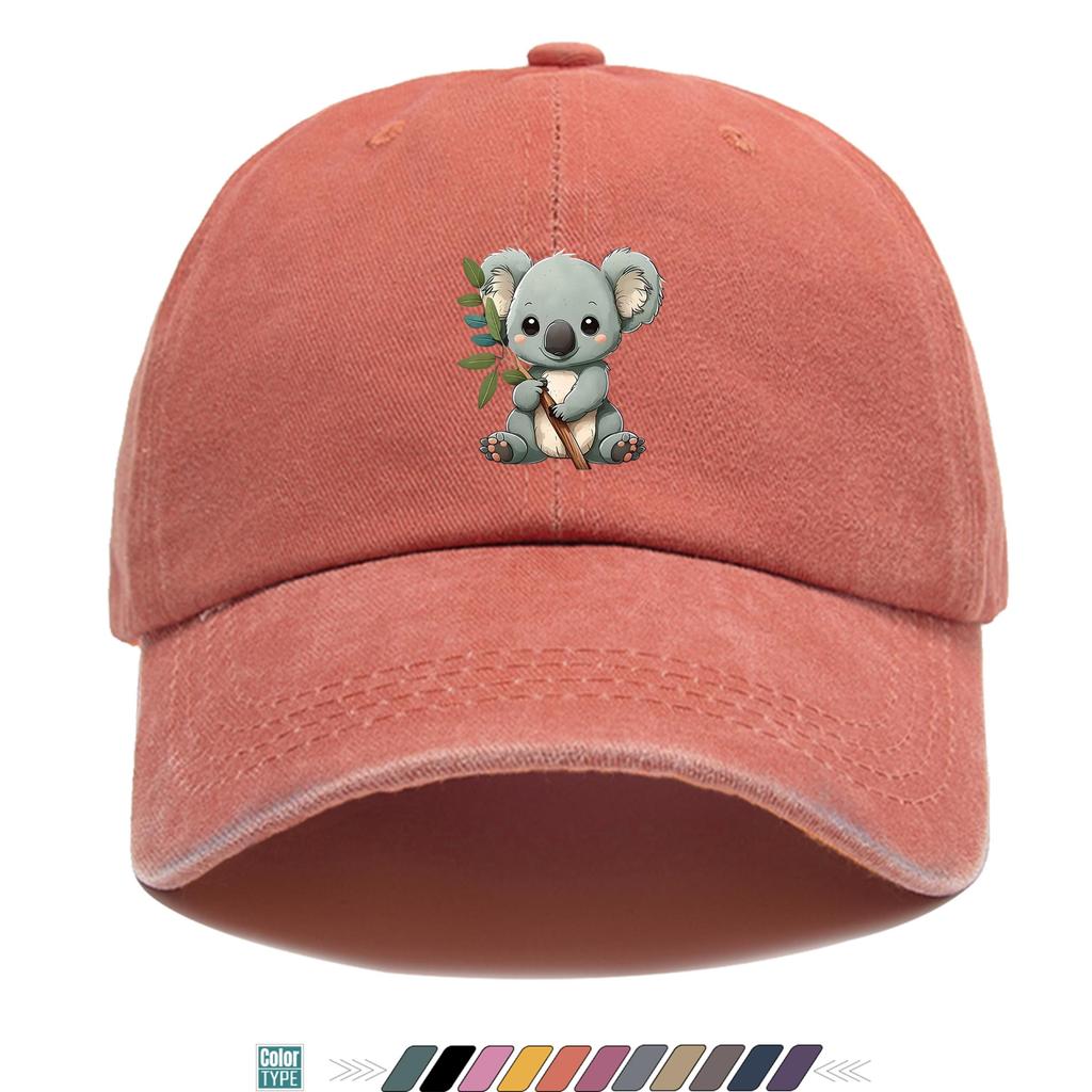 Pc Koala Printed Baseball Cap Breathable And Adjustable Duckbill Hat Suitable for Both Unisex And Women A Versatile Outdoor Hat
