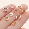 10/20pcs 14/18K Gold Plated Brass End Bead Tip Double Hole Connector Rings for DIY Jewelry Bracelet Necklace Making Supplies