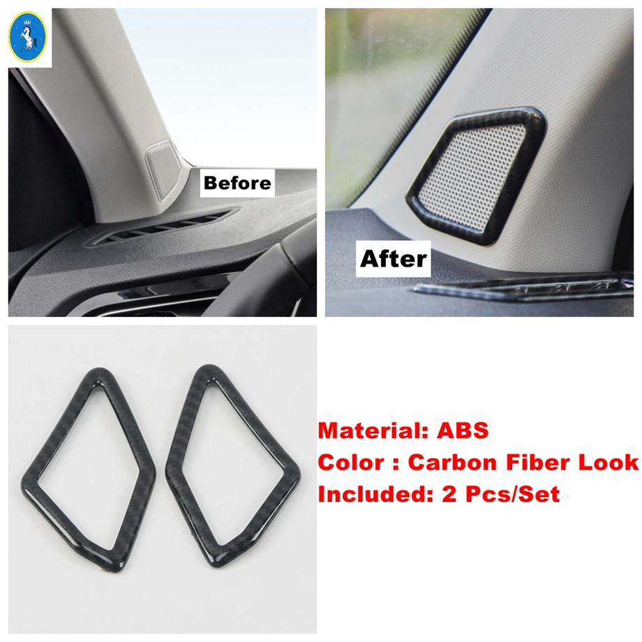 Car Accessories Window Lift Button / Water Cup / Pillar A Speaker Cover Trim For Volkswagen T-Roc T Roc 2018 -  Carbon Fiber Pillar A Speaker