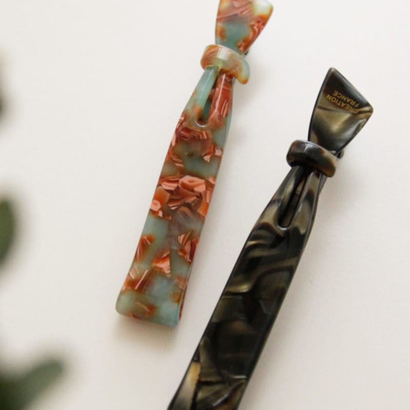 

J.Lauren French Slim Ribbon Marble Point Hair Pin H01217 marble mother-of-pearl