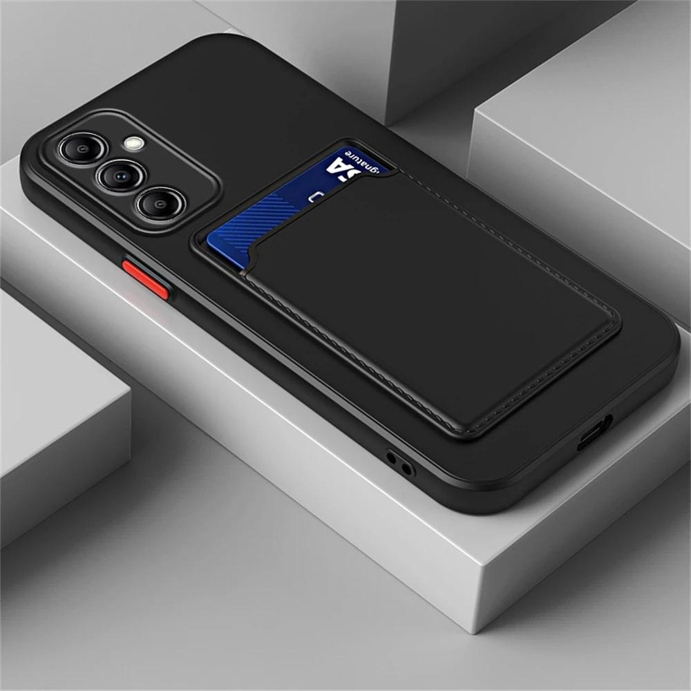 Card Holder Silicone Phone Case For Samsung Galaxy A55 A35 A54 A34 A25 A15 A54 A16 A26 A36 A56 A05S 4G 5G 5 G Shockproof Funda