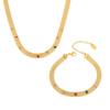 Trendy INS Style Chain Ribbon Set Geometric Multi-Color Zircon Titanium Steel PVD Coated Necklace Bracelet Stainless Steel