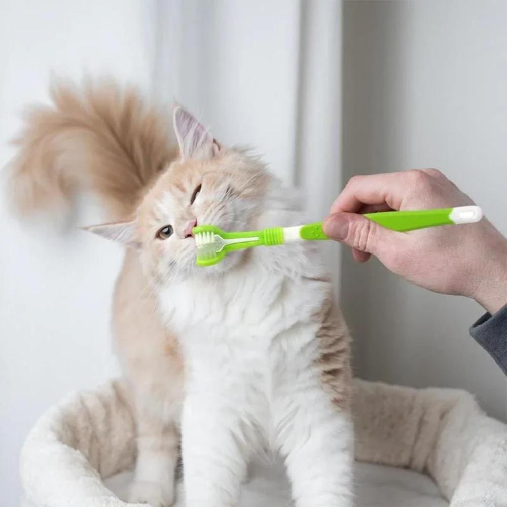 3-Sided Pet Toothbrush Dog Plastic Toothbrush Removing Bad Breath Tartar Cleaning Mouth Pet Dental Care Pet Cat Cleaning Mouth