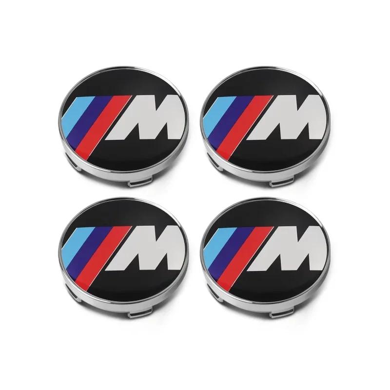 4 Stück 60-mm-Radnabenaufkleber, 56/60-mm-Radnabenkappen, Auto-Dekorationszubehör für BMW M E30 E34 E36 E39