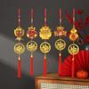 2027 Chinese New Year Goat Hanging Ornaments Gold Lucky Red Tassels Spring Festival Home Wall Decor