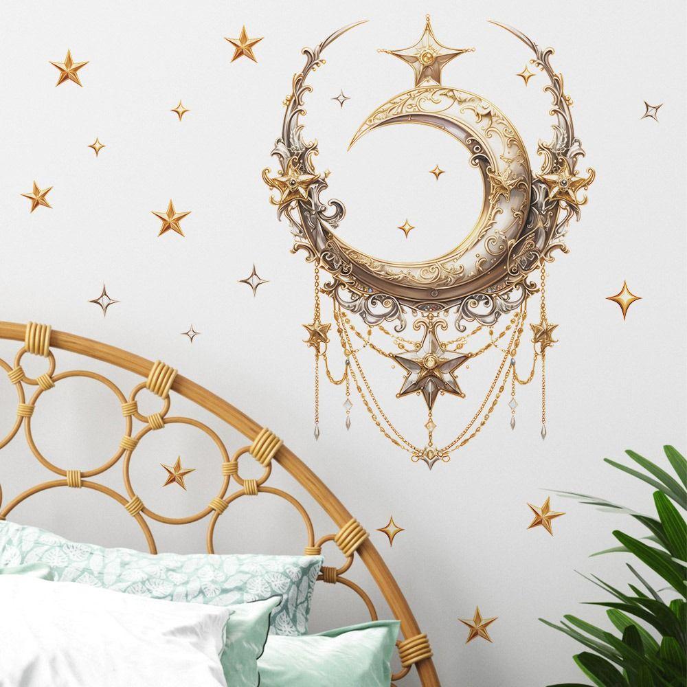 Star Moon Ramadan Kareem Decals Lantern Castle Mural Eid Mubarak Wall Stickers  Festival Supplies