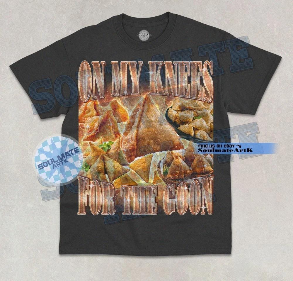 On My Knees For The Goon T- Shirt Bootleg Crab Rangoon Food Unisex Graphic Shirt XL