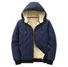 Herren Baumwoll-Steppjacke mit Winterwärme und Windschutz, Baumwolljacke, Lockere Freizeitjacke, Dicke Jacke