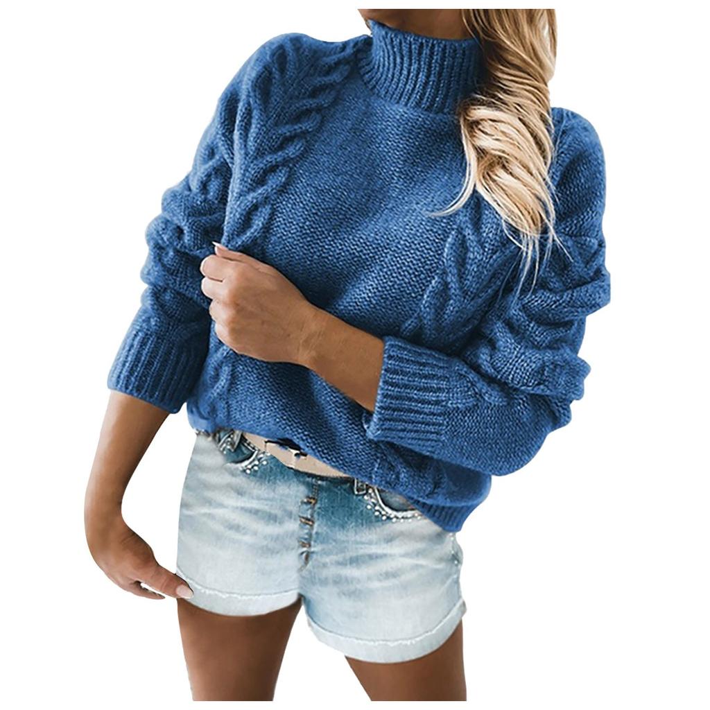 Maglione a maniche lunghe in tinta unita casual alla moda da donna