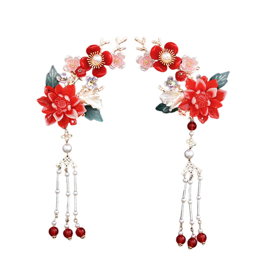 Vintage Chinese Style Hair Clip Handmade Tassel Flower Hair Clip For Women Girls Elegant Hanfu Metal Jewelry Hair Accessories