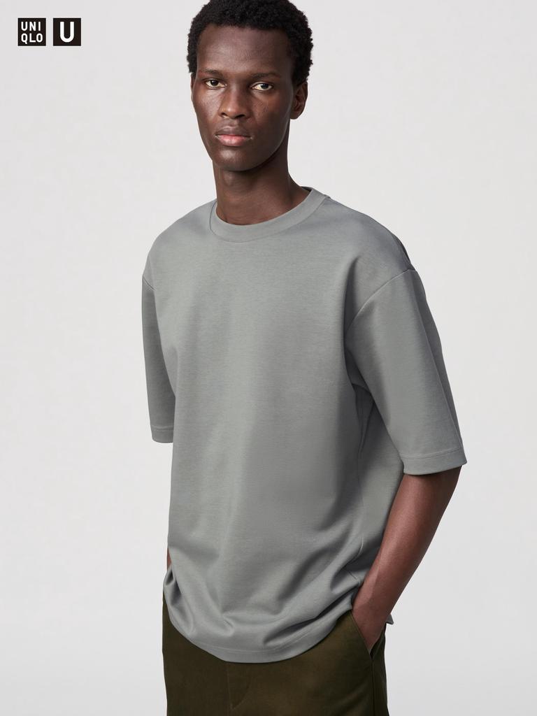 Uniqlo Airism CoTTon Oversized Tričko s kulatým výstřihem T