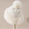 Imitation Fur Shows The Face with Small White Rabbit Fur and Velvet Lei Feng Hat for Women In Winter Cycling Warm Windproof Ear Protection Ski Hat