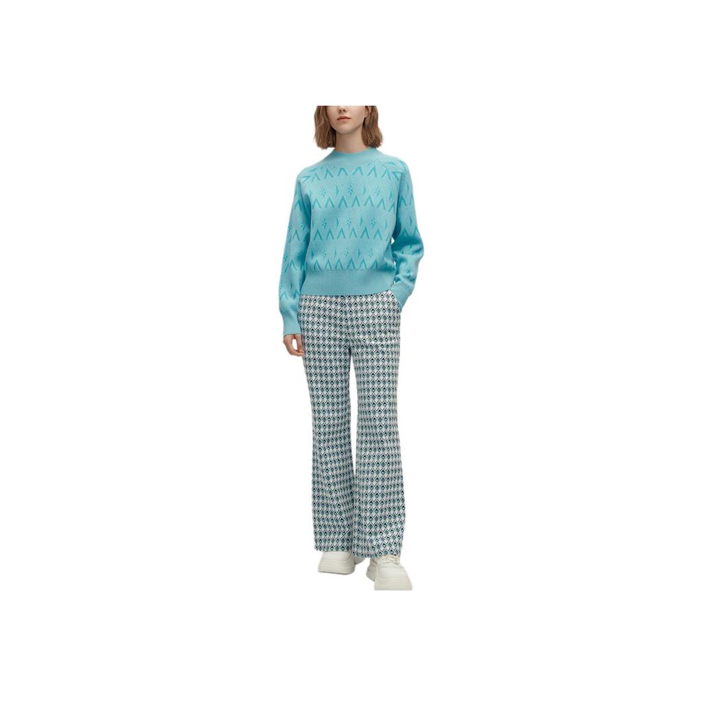 Fila Emerald Solid Color Round Neck Casual Long Sleeve Sweater Women Sweater F11W414404F-ZA