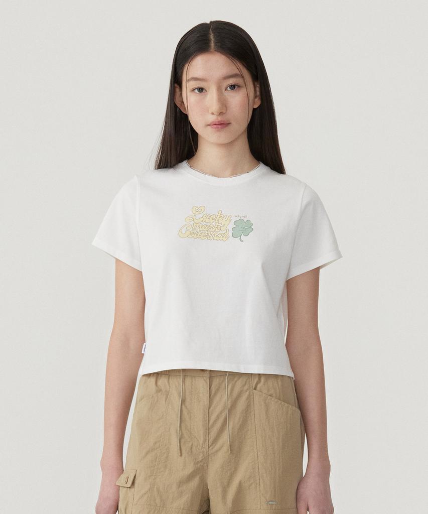 COVERNAT WOMAN Lucky Mark T-Shirt White