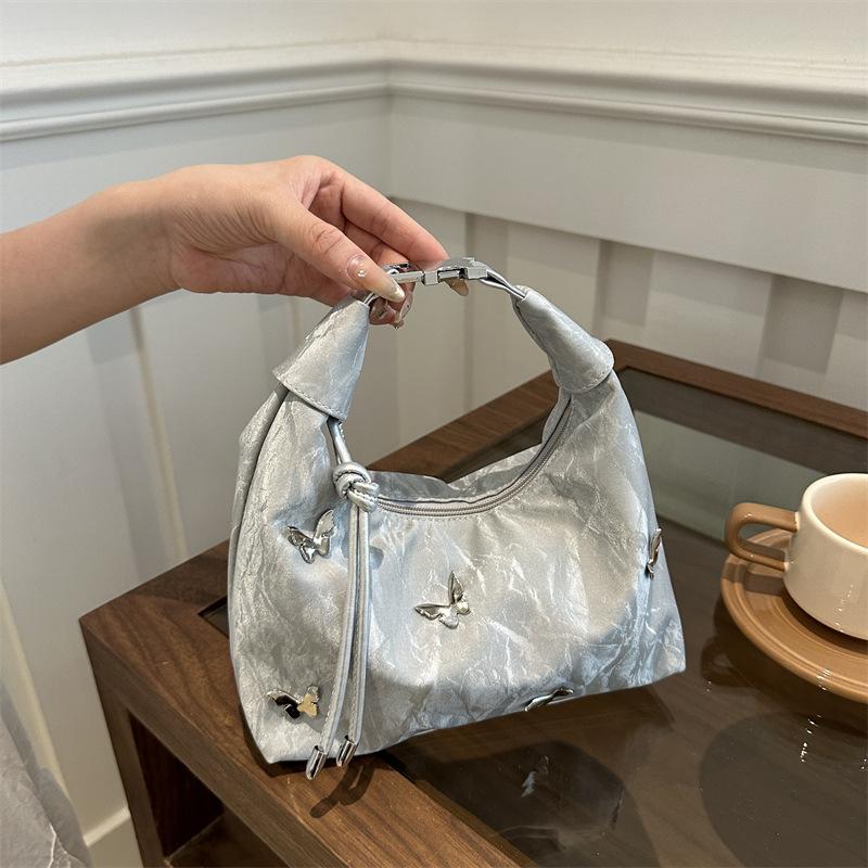

Go to work handbag ladies new trendy fashion popular shoulder bag summer crossbody butterfly bag срібний