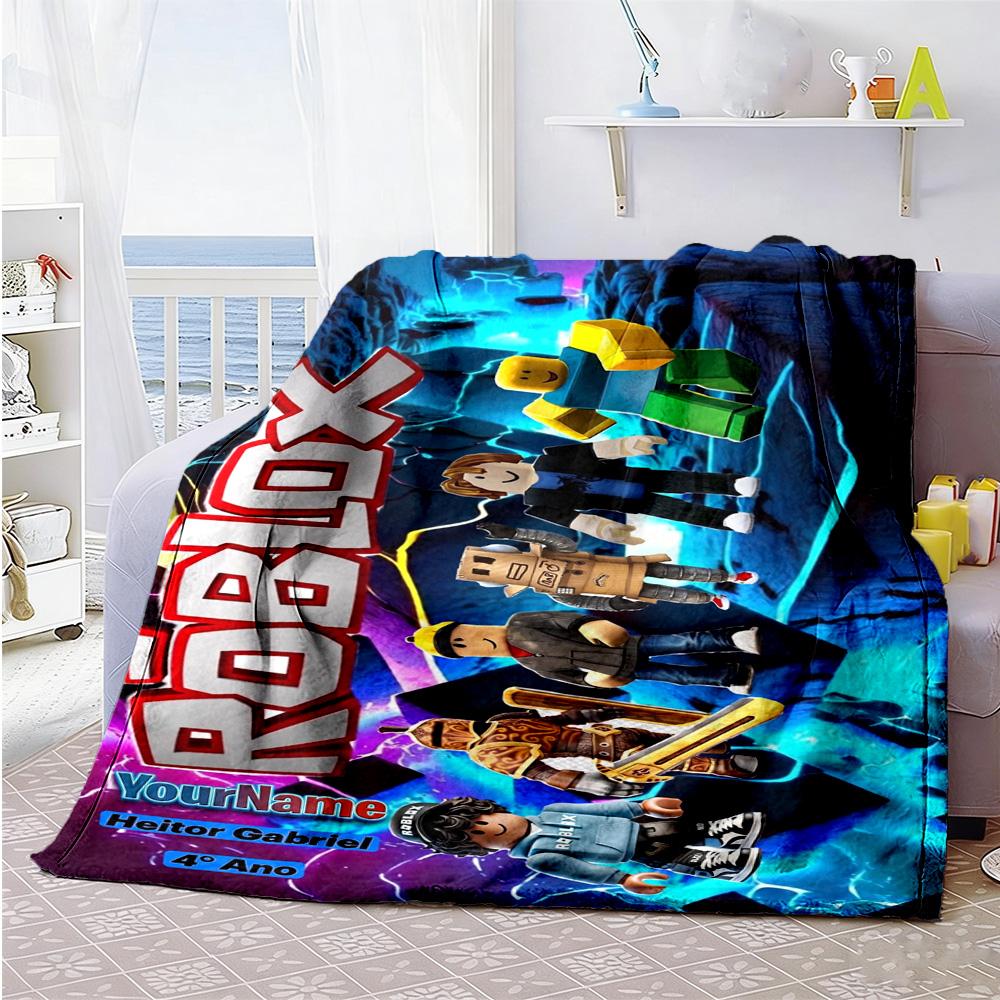 Roblox 117 Customize Your Name Blanket Multi-purpose Customizable Blanket Durable Comfort Great for Living Room Office Seaside Picnics