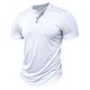 Camisetas Masculinas Manga Curta Gola Redonda Botões Camiseta Henley Verão Ajuste Slim Diário Roupa Masculina Casual Feriado Roupa Exterior