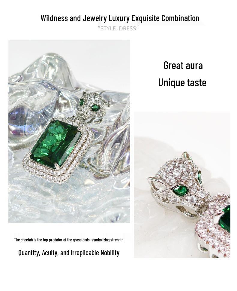 Gesi En Jewelry: Luxury Emerald Leopard Head Pendant