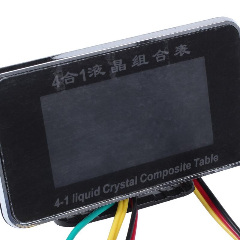 NEW-2X 12V/24V 4 In 1 LCD Car Digital ALARM Gauge Pressure Voltmeter Volt Water Temperature Oil Pressure Fuel Gauge