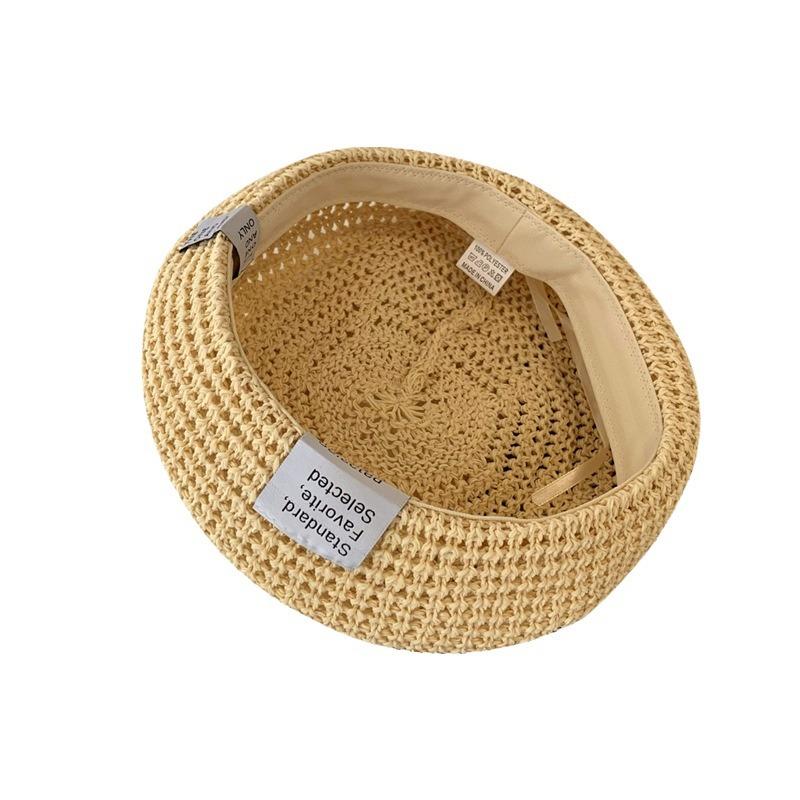 Summer Straw Fashionable Beret Hat For Adults In Assorted Colors With Airy Design