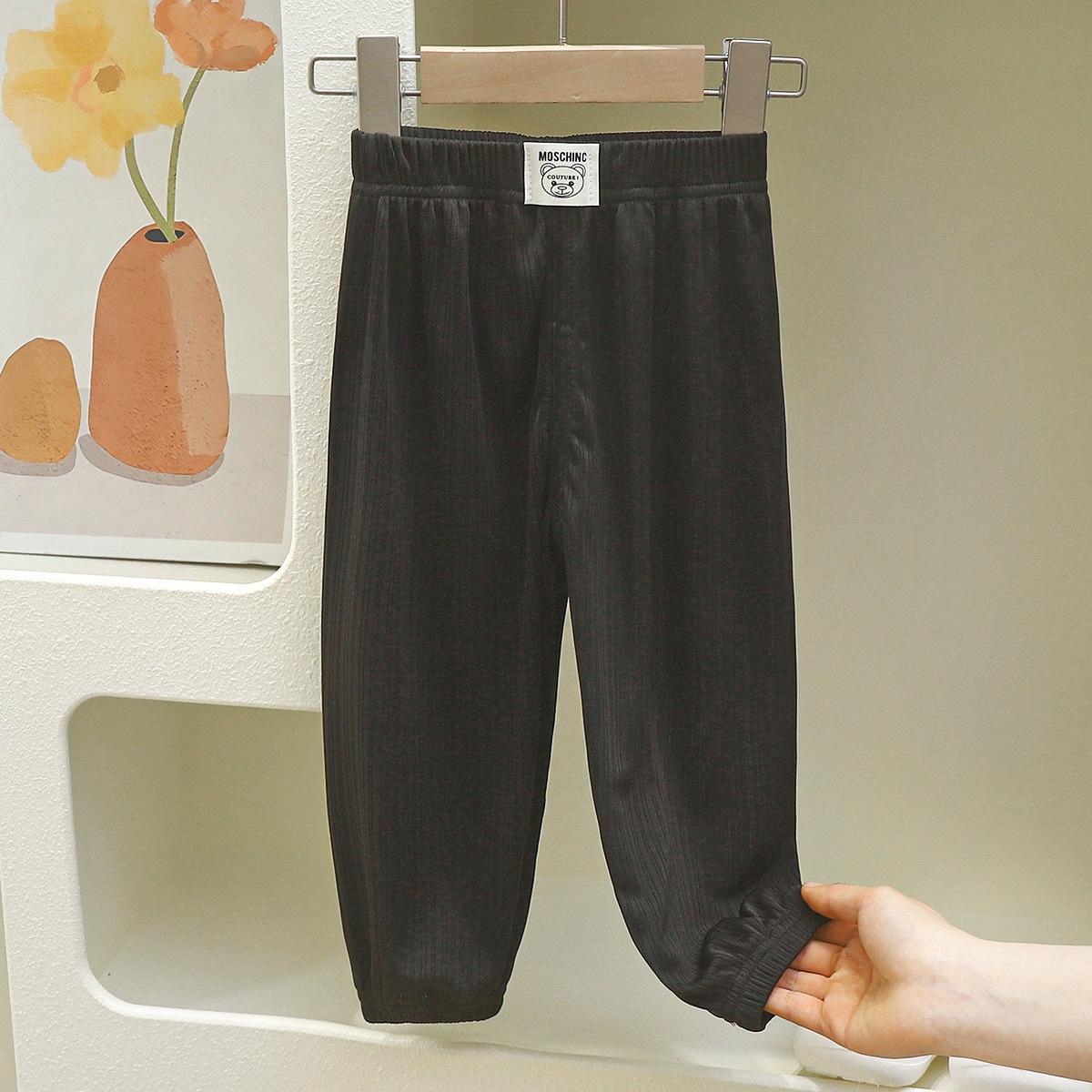 

Дитячі літні тонкі дихаючі штани для захисту від комарів, діти, хлопчики, дівчатка, дитячі штани цукеркового кольору 80 чорний